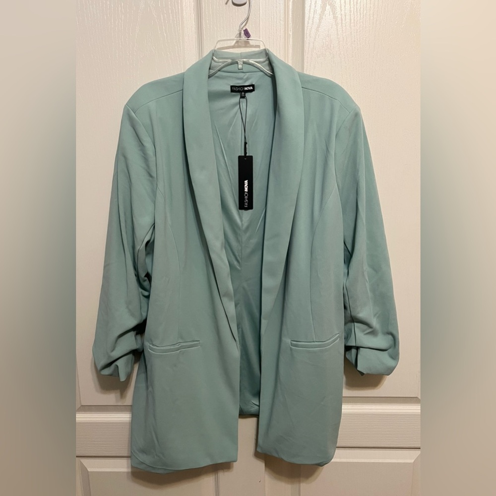 Fashion Nova Mint Green Blazer
